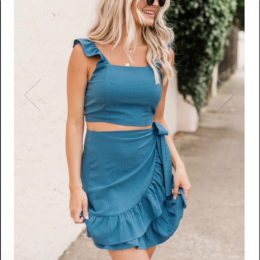 Pink Lily MEANT TO BE TWO PIECE BLUE SET